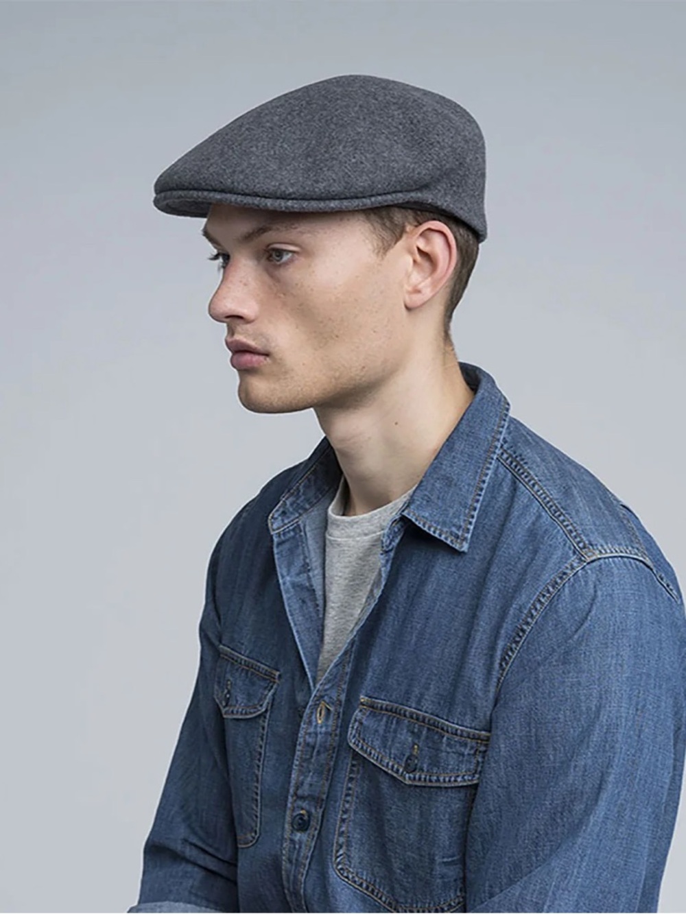 Kangol Heather Gray Wool Ivy Cap